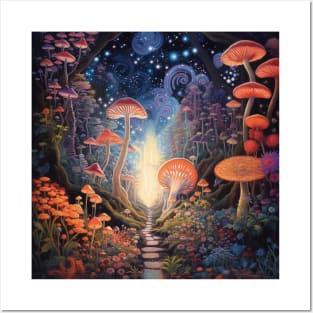 Celestial Mushroom Patch Posters and Art